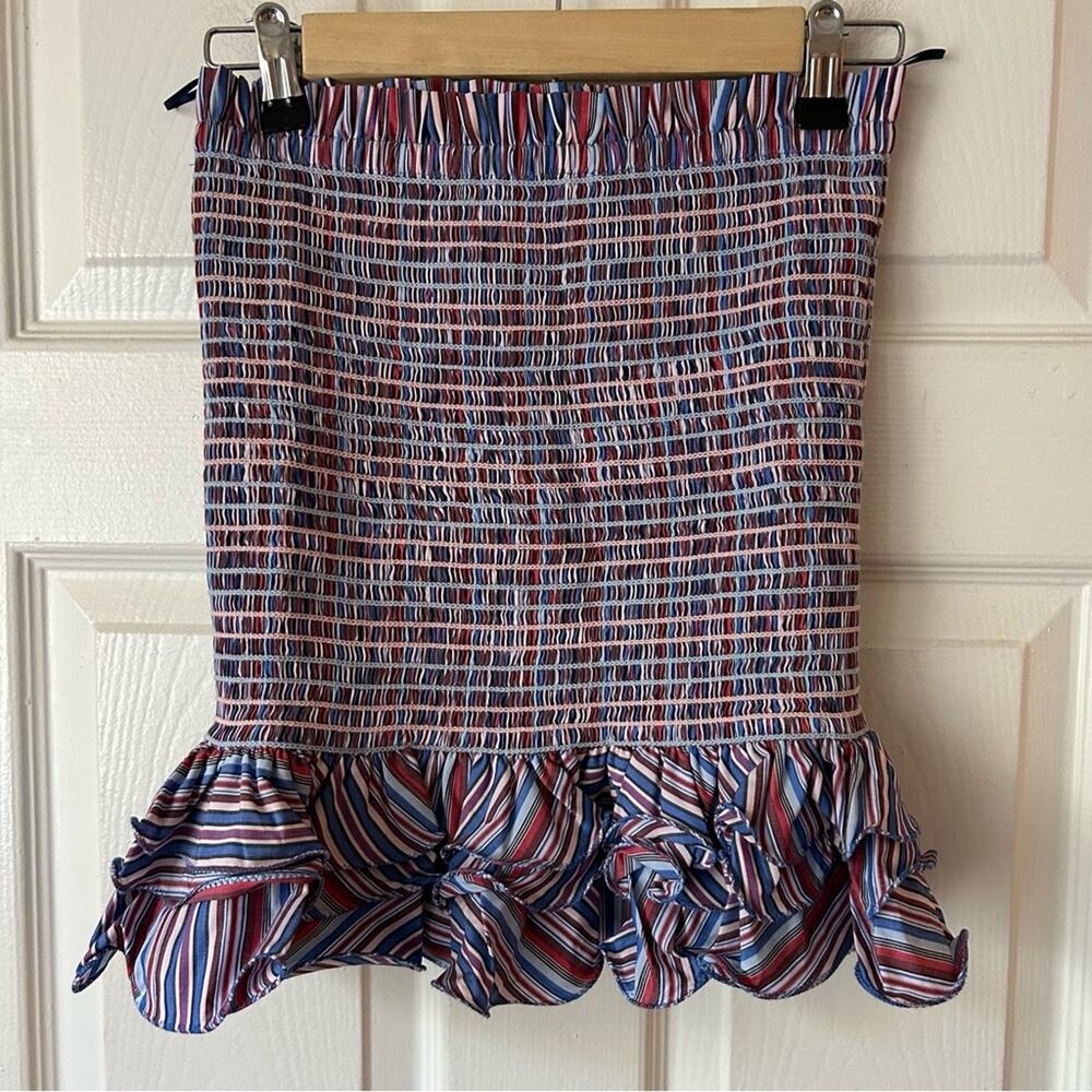Petersyn x Revolve Barrett Smocked Mini Skirt in Festival Stripe size small